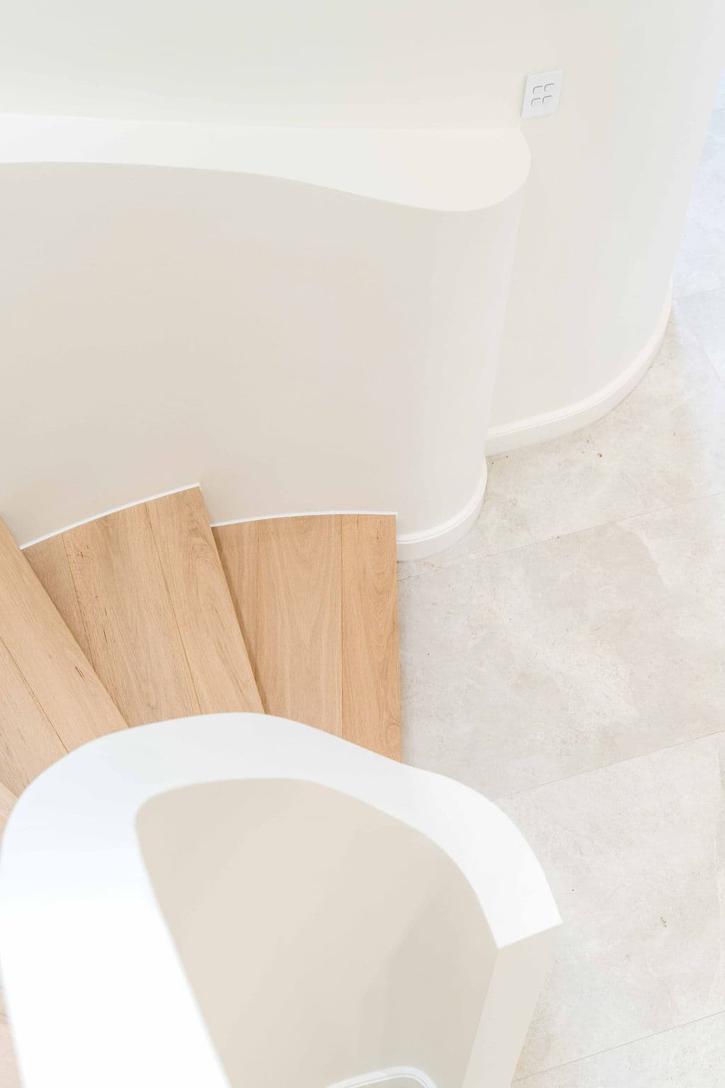 Canley Heights project — floating staircase with glass balustrade, view